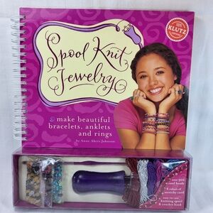 Klutz Spool Knit Jewelry Book KIT Bracelets Anklets Rings Crochet Knit Age 12 Up